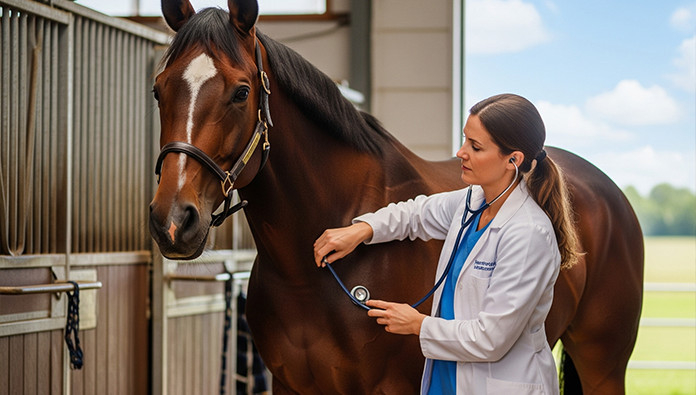 Beginner horse owner learning to use hoof nippers on a horse