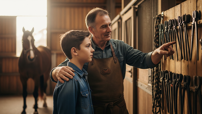 Horse hoof showing signs of white line disease with farrier treatment applied