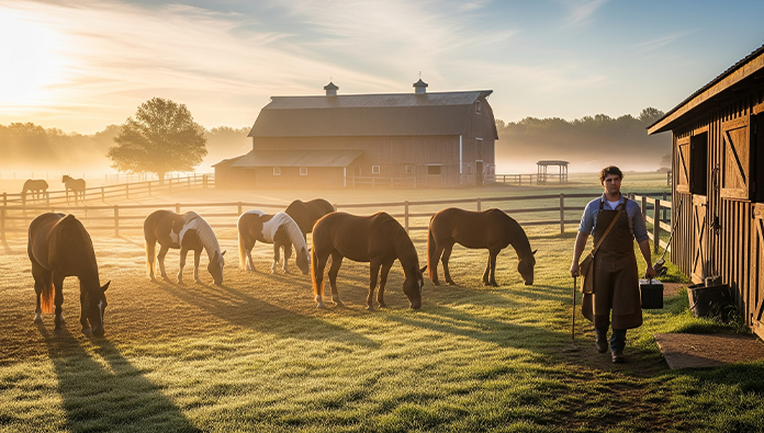 Farrier using horseshoe pullers and clinchers as part of recycling process
