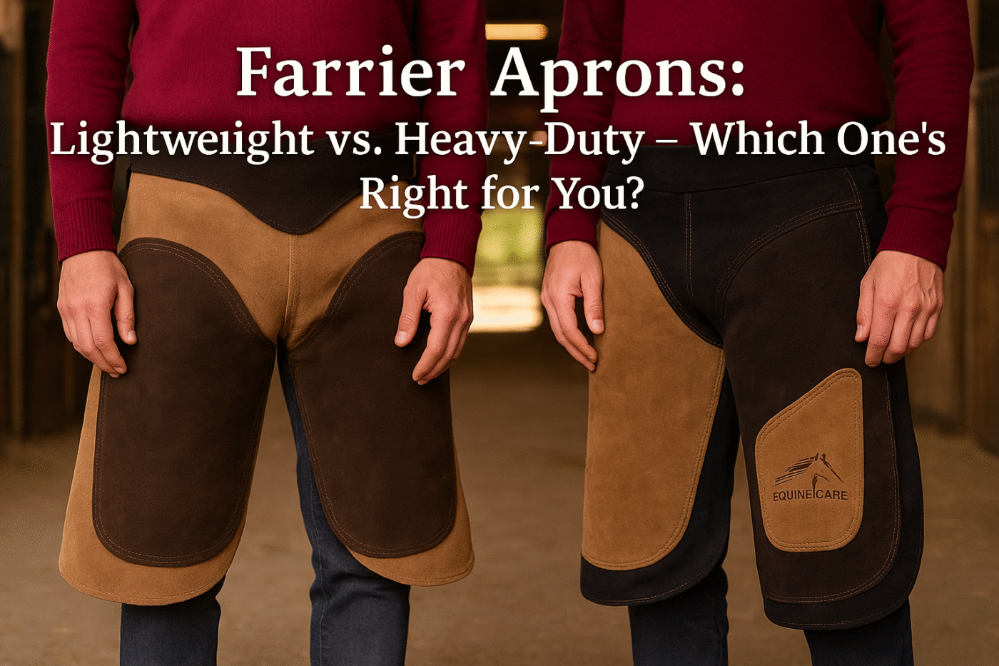 Farrier apron with built-in knee pads for added comfort during trimming