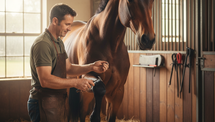 Brushing dust off a leather cowboy hat using a natural fiber brush