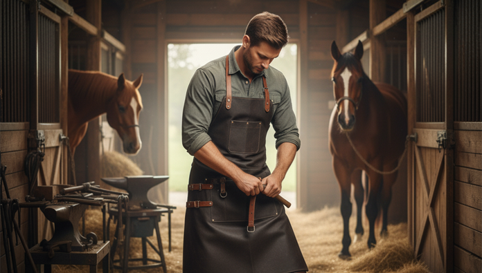 Farrier using hoof nippers incorrectly during trimming
