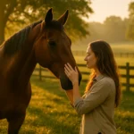 Farrier sharpening a hoof knife on a sharpening stone