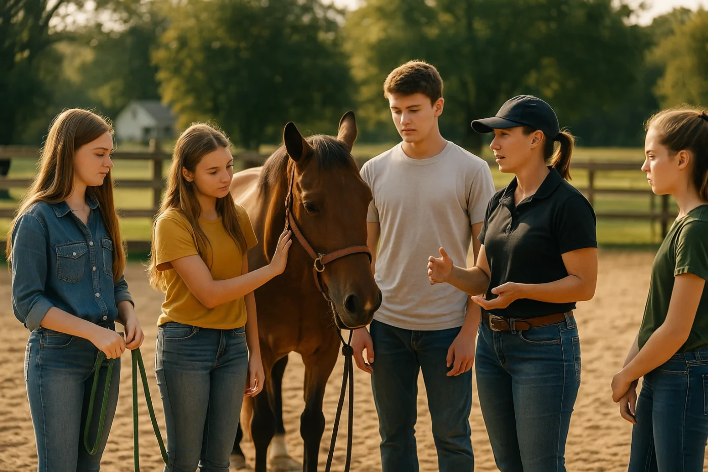 Teen Building with Horses