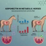 Diagram showing adiponectin levels and laminitis risk in metabolic horses