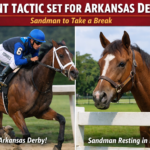 Silent Tactic horse finishing second in the Rebel Stakes 2026 at Oaklawn Park