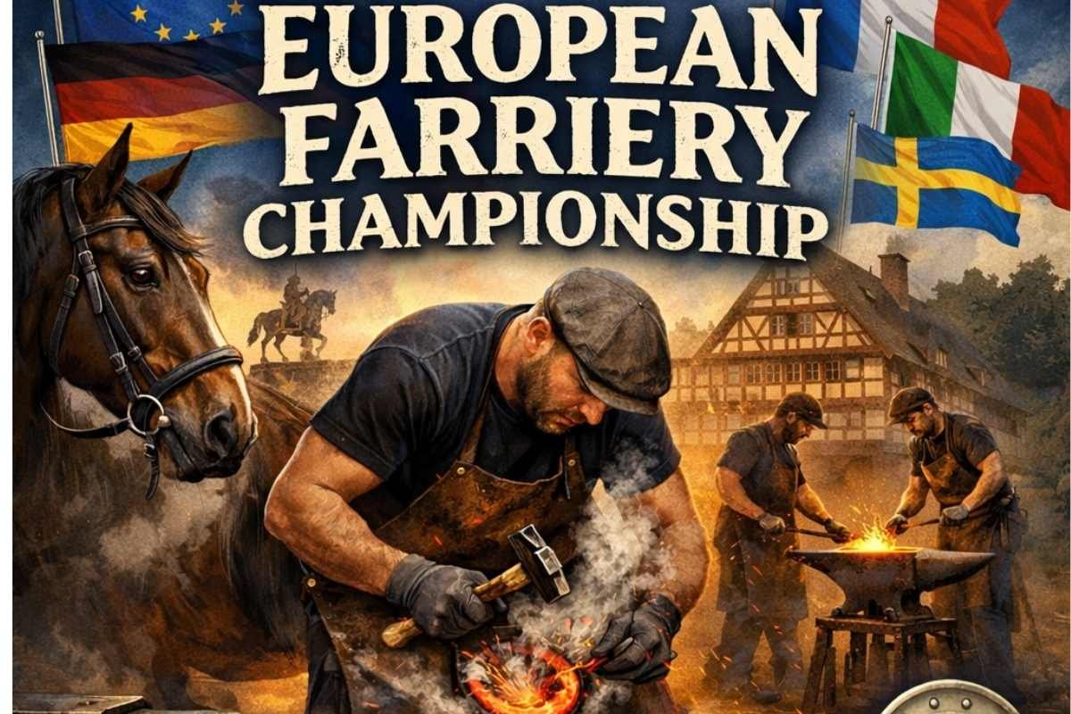 Farrier competing in a farriery championship