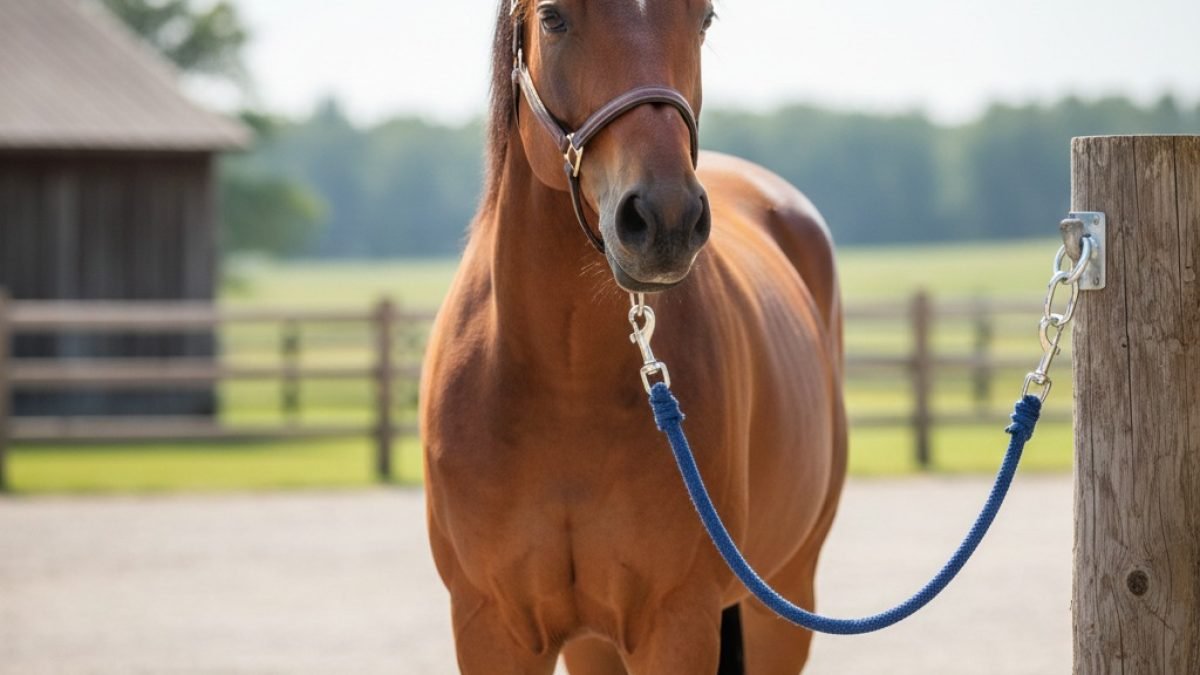 Farrier wearing a well-fitted apron with correct strap adjustment and back support