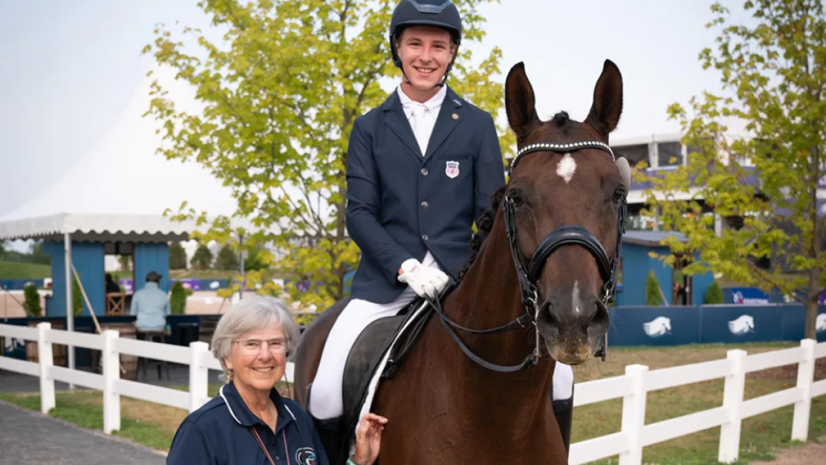 Dressage4Kids youth rider volunteering at equestrian event