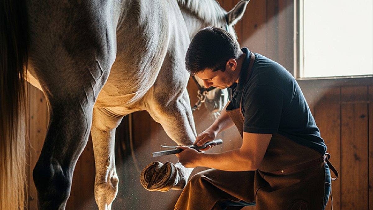 Razor-edge and loop hoof knives placed side by side for sustainable hoof care