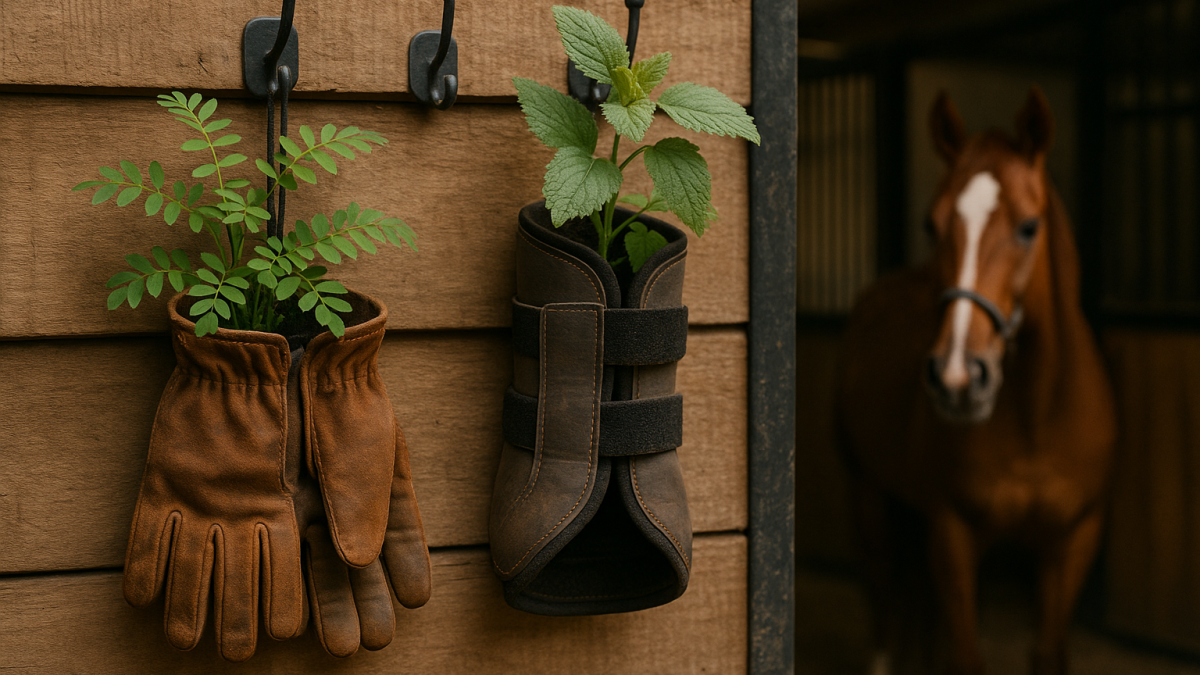 Repurposed saddle pads used as stable wall covers and pet bedding