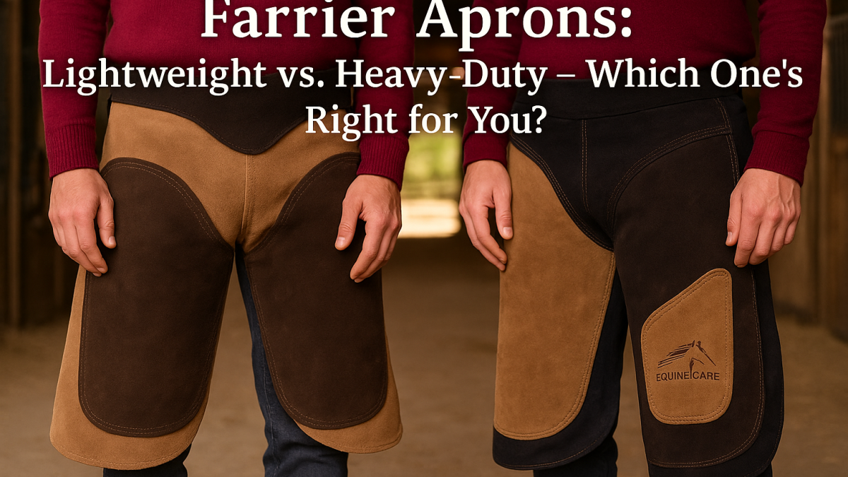 Farrier apron with built-in knee pads for added comfort during trimming